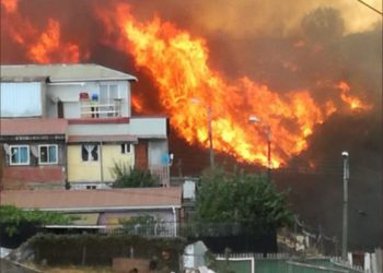 Cerca de 80 casas afectadas por incendio forestal en Cerro San Roque y Rocuant de Valparaíso