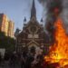 Detienen a sospechoso de incendiar la iglesia institucional de Carabineros en Santiago