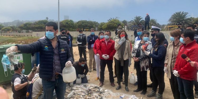 Viña del Mar: hacen llamado a no dejar mascarillas y guantes en la arena de las playas