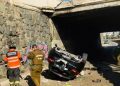 Fatal accidente en Viña del Mar: un fallecido deja volcamiento de vehículo en paso bajo nivel