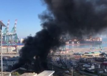 Levantaron barricada en las cercanías del puerto de San Antonio