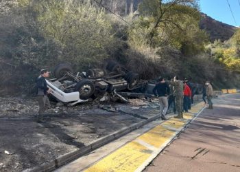 Los Andes: conductor de camión muere tras volcamiento y transeúntes roban carga