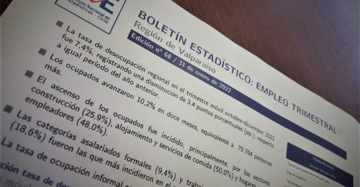 Tasa de desocupación en la Región de Valparaíso alcanza el 7,4%