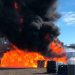 Gran emanación de humo negro por incendio en Parque Industrial de Curauma en Placilla