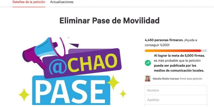 Miles de chilenos firman para que el Gobierno termine con el Pase de Movilidad impuesto como medida de control y sanitaria