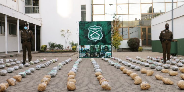 En Nogales Carabineros decomisa 245 kilos de marihuana