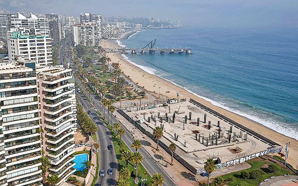 Obras de hotel en avenida San Martín de Viña del Mar podrían retomarse