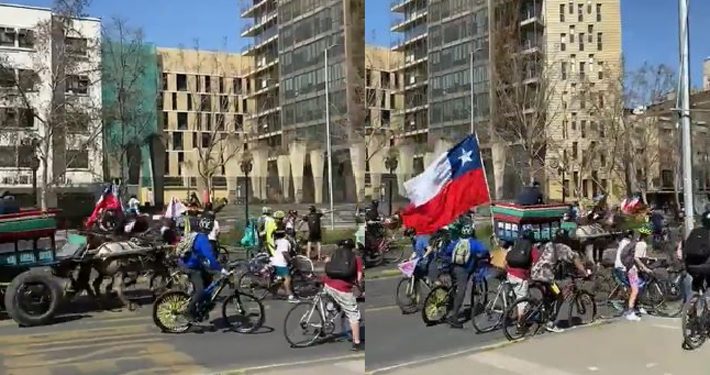Manifestaciones por el Apruebo y Rechazo terminan con incidentes: carretonero atropelló a ciclistas en la Alameda