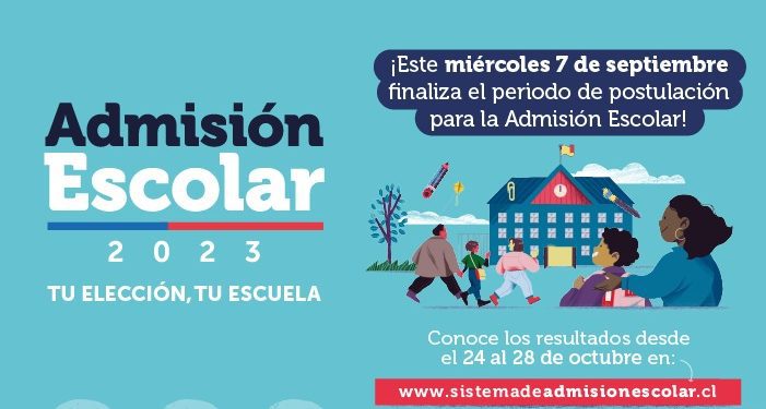 Este miércoles termina el periodo de postulación a la Admisión Escolar 2023
