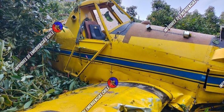 Avioneta cayó en un fundo de la comuna de Llay Llay
