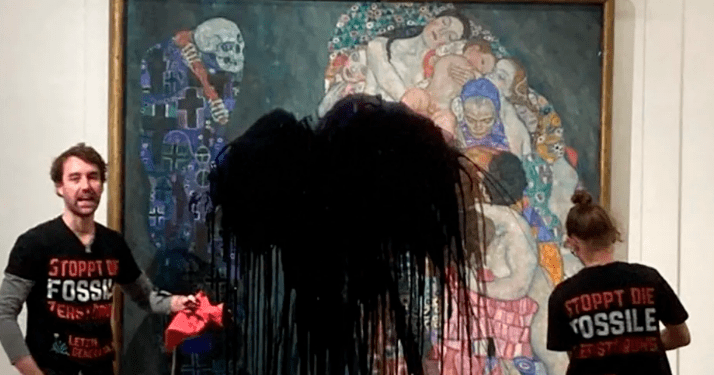 Nuevo ataque: Manchan con pintura negra un cuadro en museo de Viena