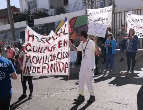 Fenats de Hospital de Quilpué cumple dos semanas en movilizaciones