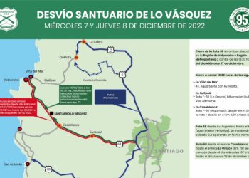 Dan a conocer desvíos para peregrinación al Santuario de Lo Vásquez