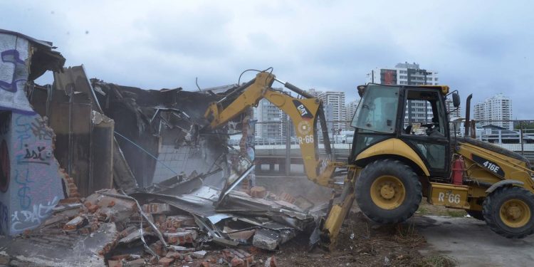 Viña del Mar: Demuelen estructura en uno norte con los castaños