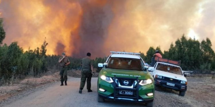 Carabineros ha detenido a 31 personas por presunta responsabilidad en incendios