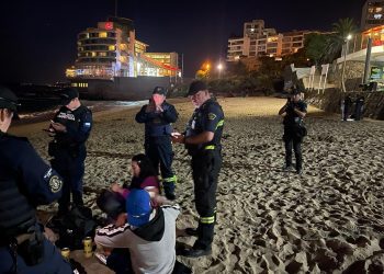 Fiscalización conjunta nocturna desarrollaron en locales y playas municipio de Viña del Mar, Carabineros y Armada