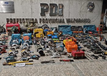 PDI Valparaíso detiene a cuatro sujetos por robo de herramientas a empresa de la construcción