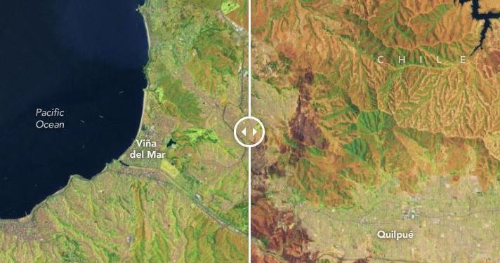 Informe de la NASA Revela Desoladoras «Cicatrices Infernales» en Valparaíso Tras Devastadores Incendios Forestales