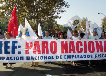 Masivo paro nacional de la CUT y Funcionarios Públicos