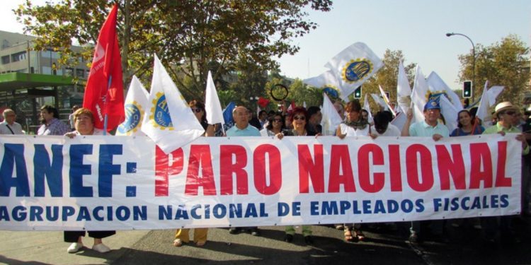 Masivo paro nacional de la CUT y Funcionarios Públicos