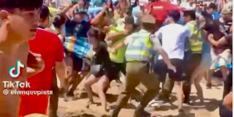 Una violenta riña deja heridos y detenido en la playa Caleta Abarca de Viña del Mar
