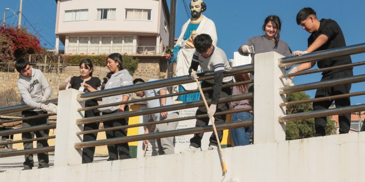 Estudiantes de Química y Farmacia UV recuperan espacio público y embellecen la Caleta El Membrillo para San Pedro