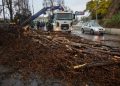 Cierre de tránsito y preparativos para retirar pasarela Yolanda ante riesgo de colapso en medio de sistema frontal